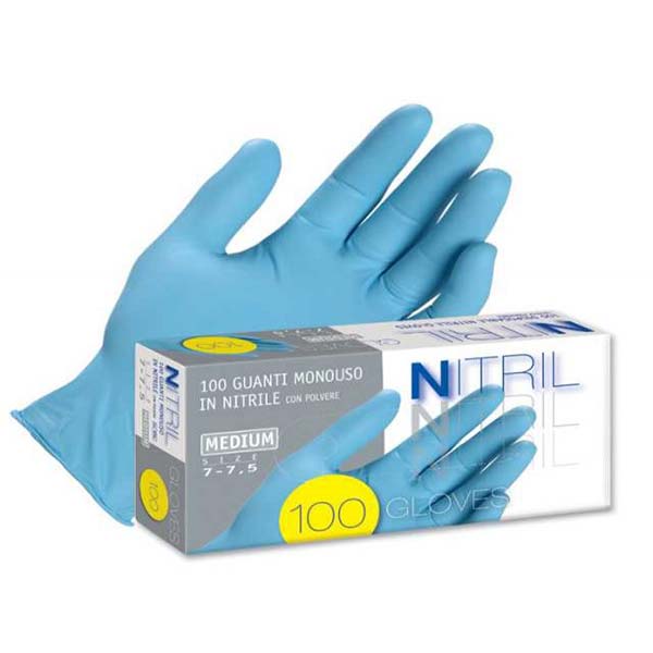 Guanti Monouso Latex Free in Nitrile senza polvere 100 pz. -S,M,L,XL-