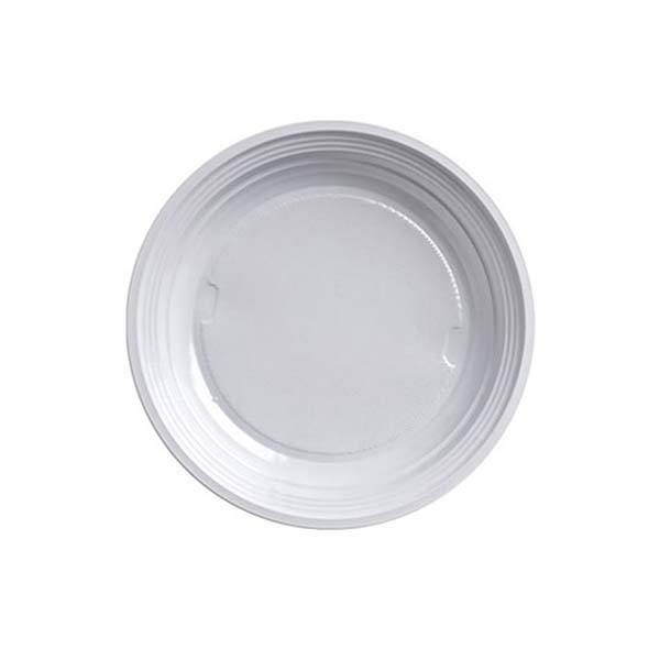 Piatti Piani Dessert/Frutta Monouso Plastica Bianchi 40 pz. Diametro cm.16,5