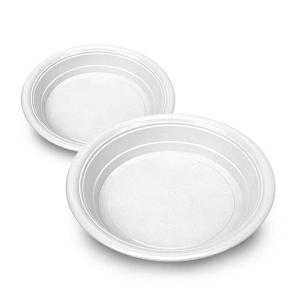 Piatti piani Ø 22cm in plastica riutilizzabili pz 50