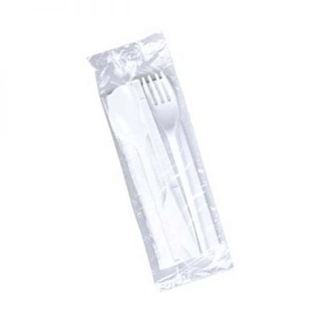 Posate Monouso Riutilizzabili Set 500 Tris Bianco - Forchetta, Coltello, Cucchiaio E Tovagliolo Posate Riutilizzabili Paluplus - 9