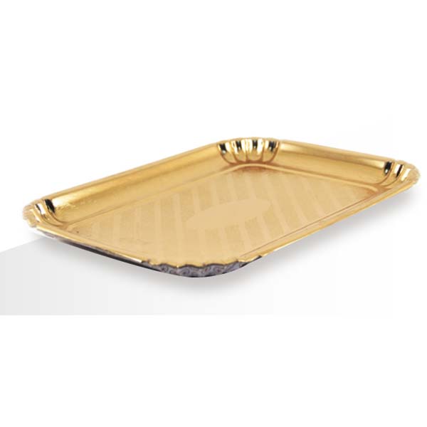 Vassoi in Cartone Oro per Dolci Pasticceria cm 14x22 - pz 280 - kg 10