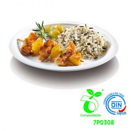 Piatto Bio SDG Tondo Piano in Canna da Zucchero ø 23 cm Conf.500 Pz- 403/P