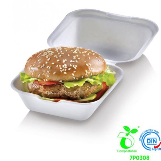 Scatola Hamburger Bio SDG Large richiudibile 13,5 x 13,5 x 7,8 cm 125 pz.– 3474