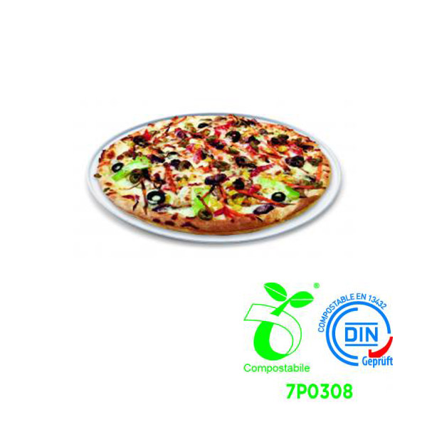 Piatto Bio Piano Pizza in Canna da Zucchero ø 32,5 cm 200 Pz. - 419/P
