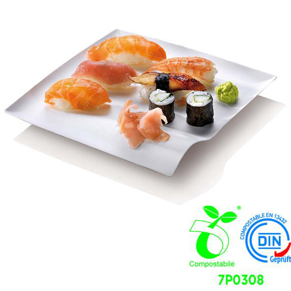 Piatto Bio Quadrato Canna da zucchero cm 15x15"Finger Food"50 Pz. - 421/P