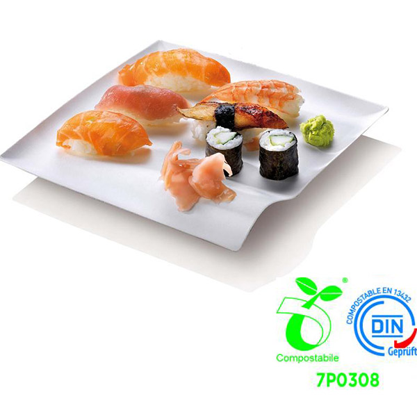 Piatto Quadrato Bio Canna da Zucchero cm 20x20 "Finger Food" 500 Pz. 422/P