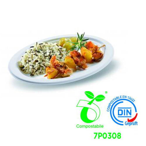 Piatto Bio Ovale in Polpa 32X25,5 cm 500 pz. - 415/P