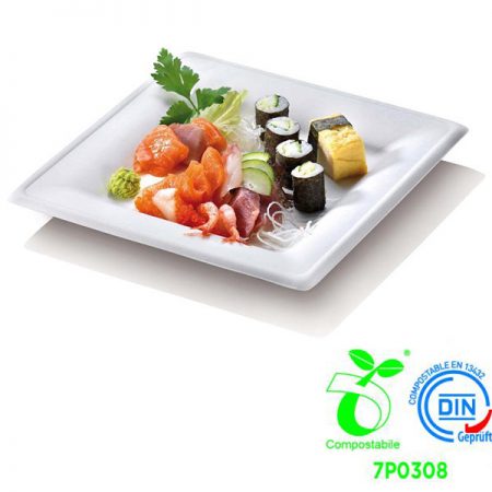 Piatto Bio Quadrato Canna da Zucchero cm 26x26 Conf. 500 pz. - 432/P