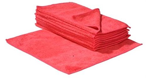 10 panni in microfibra, 35 x 35 cm, colore rosso