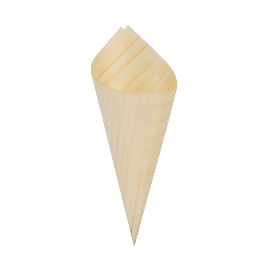 CONO FINGERFOOD IN LEGNO NATURALE - H 14cm - 200pz