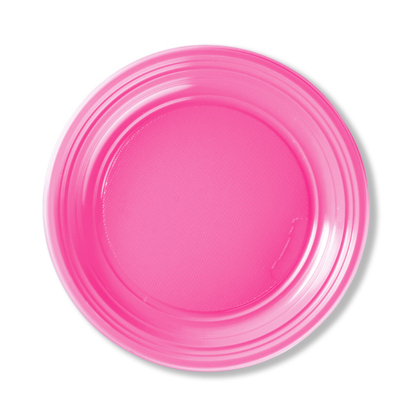 Piatti dessert - frutta Colorati Monouso Plastica 50 pz. - cm 18 - COLORE FUCSIA