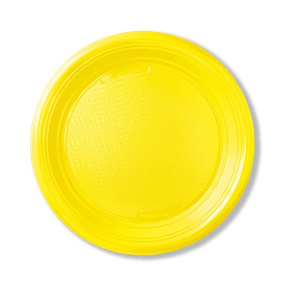 Piatti Piani Colorati Monouso Plastica 30 pz. - cm 21 - COLORE GIALLO