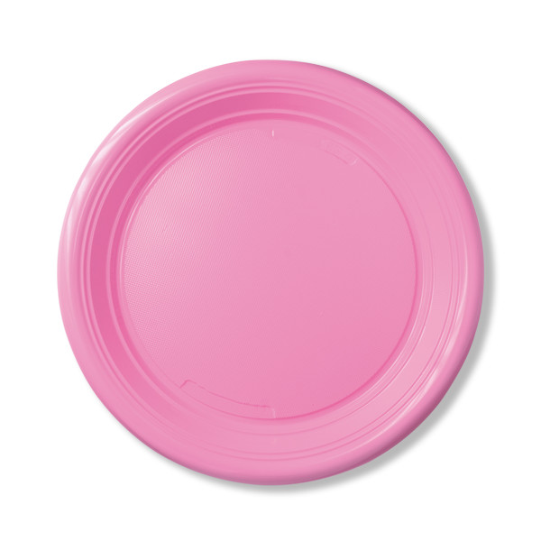 Piatti dessert-frutta Colorati Monouso Plastica 50 pz. - cm 18 - COLORE ROSA