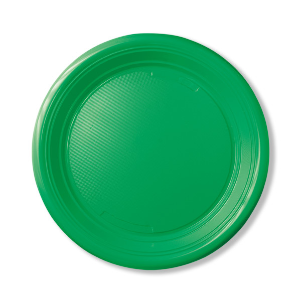 Piatti Piani Colorati Monouso Plastica 30 pz. - cm 21 - COLORE VERDE