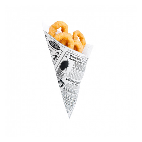 CONO FRITTURA IN CARTA KRAFT stampa times - 250PZ