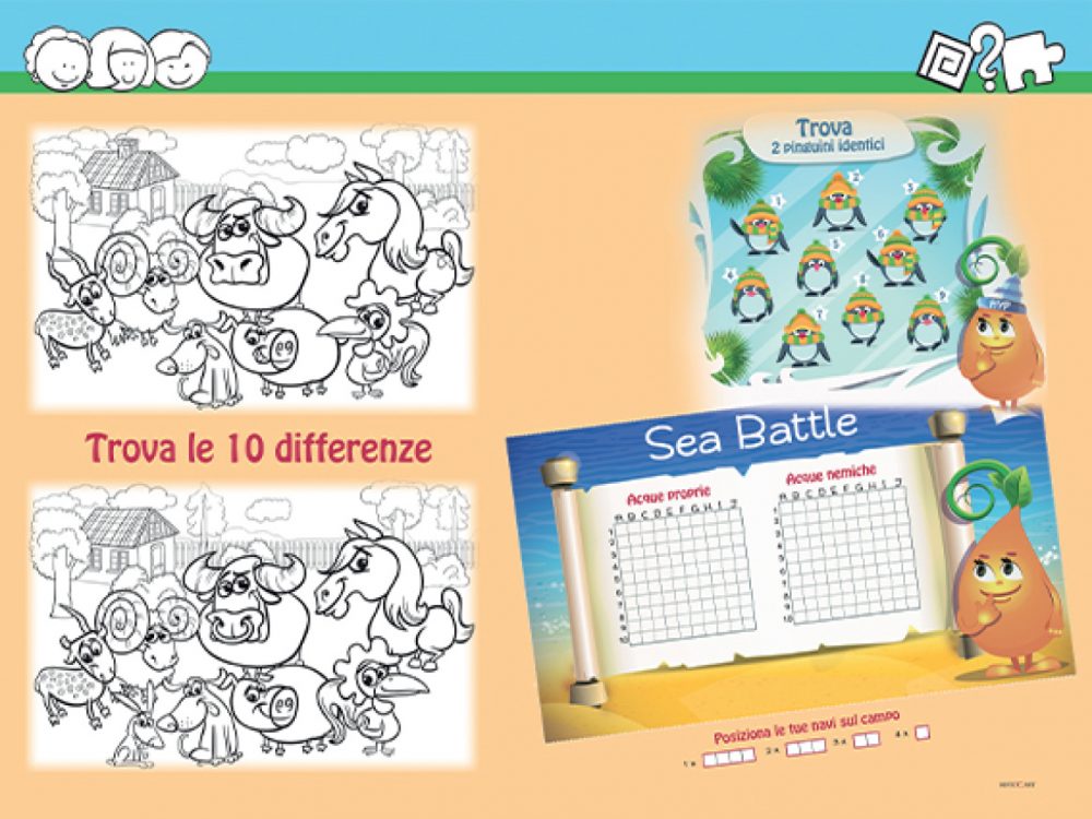 TOVAGLIETTA SOTTOPIATTO CON GIOCHI PER BAMBINI PZ 100 CM 30X40