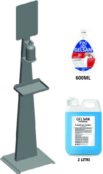 PIANTANA / COLONNA PER IGIENIZZANTE MANI ANTI FURTO - KIT IGIENE - IN OFFERTA